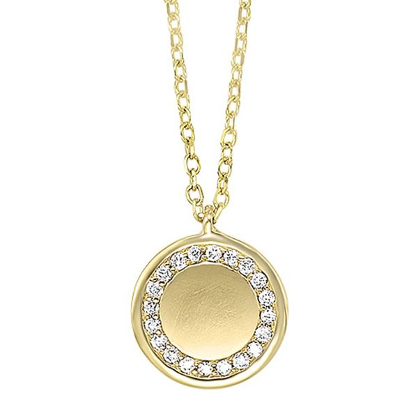 Yellow Gold Diamond Disc Necklace Meigs Jewelry Tahlequah, OK