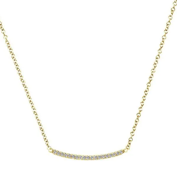 Gabriel & Co. Yellow Gold Diamond Bar Necklace Meigs Jewelry Tahlequah, OK