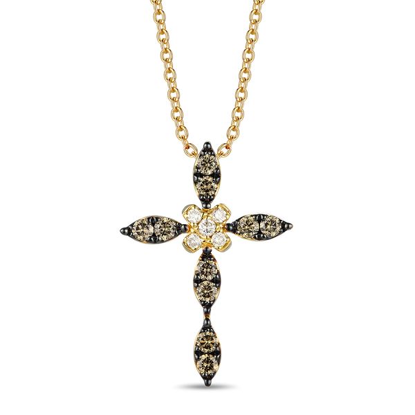 Le Vian Yellow Gold Diamond Cross Necklace Meigs Jewelry Tahlequah, OK