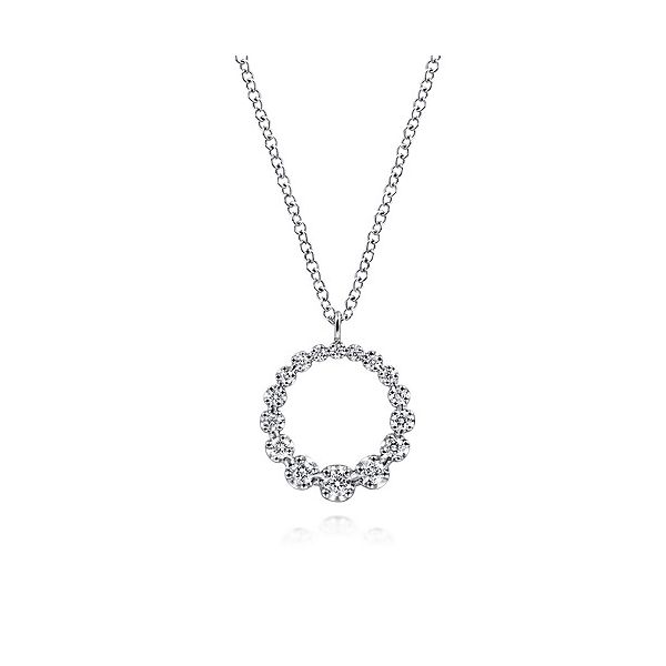 Gabriel & Co. White Gold Diamond Circle Necklace Meigs Jewelry Tahlequah, OK