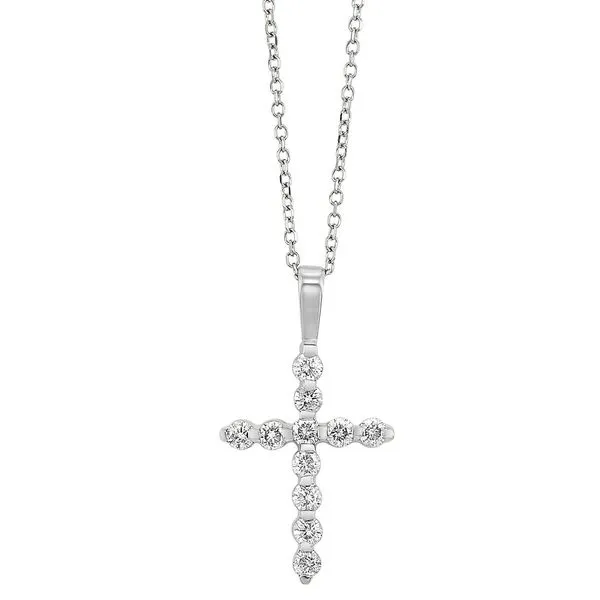 White Gold Diamond Cross Necklace Meigs Jewelry Tahlequah, OK