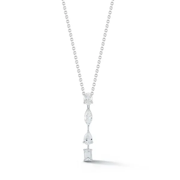 14k White Gold Multi Shape Diamond Necklace Meigs Jewelry Tahlequah, OK