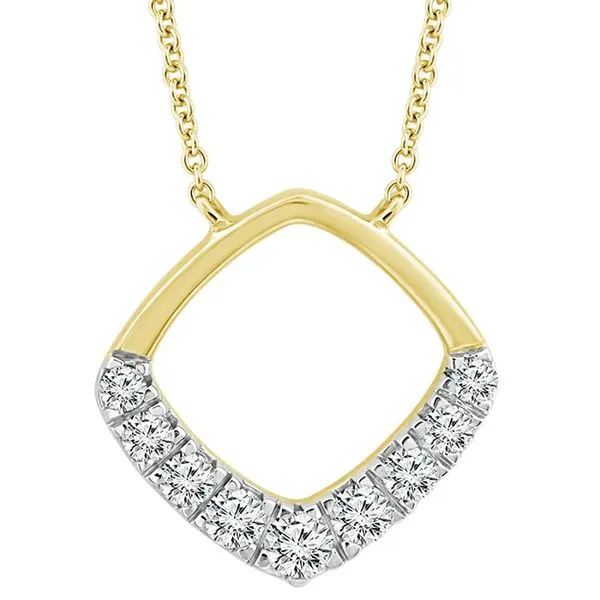 Yellow Gold Open Shape Diamond Necklace Meigs Jewelry Tahlequah, OK