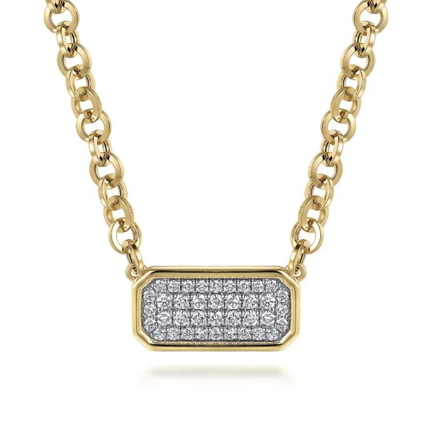 Gabriel & Co. Pave Diamond Bar Necklace Meigs Jewelry Tahlequah, OK