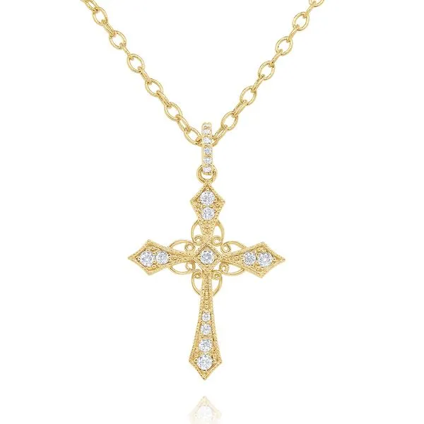 Yellow Gold Diamond Cross Necklace Meigs Jewelry Tahlequah, OK