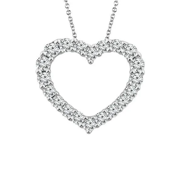 White Gold Small Diamond Heart Necklace Meigs Jewelry Tahlequah, OK