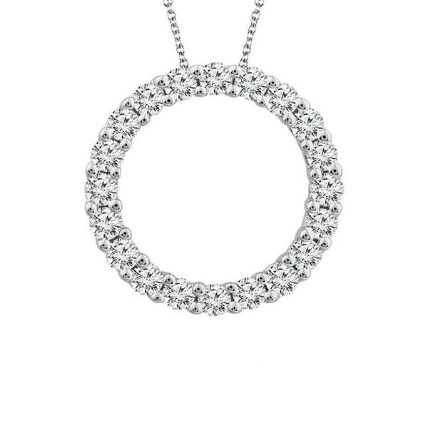 White Gold Small Diamond Circle Necklace Meigs Jewelry Tahlequah, OK