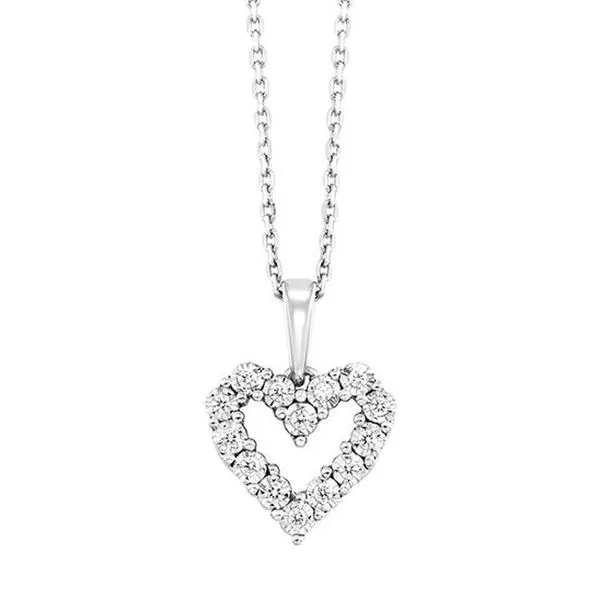 White Gold Diamond Heart Necklace Meigs Jewelry Tahlequah, OK