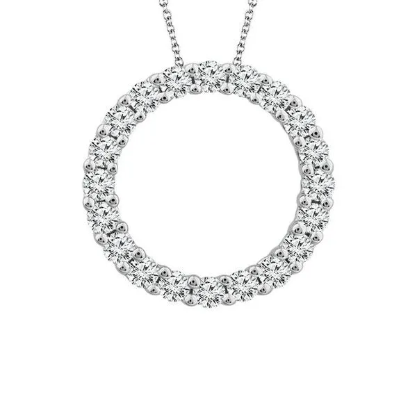 White Gold Small Diamond Circle Necklace Meigs Jewelry Tahlequah, OK