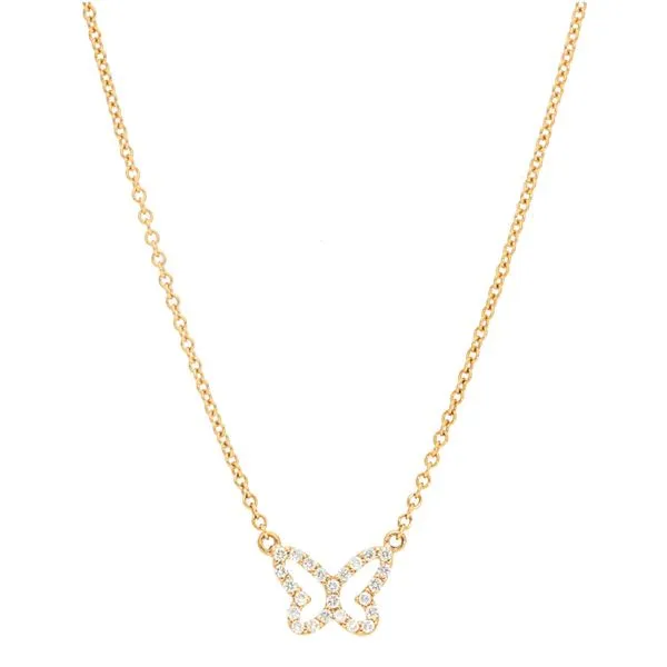 Yellow Gold Diamond Butterfly Necklace Meigs Jewelry Tahlequah, OK