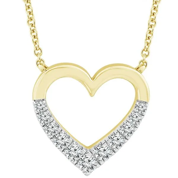 Yellow Gold Open Shape Diamond Necklace Meigs Jewelry Tahlequah, OK