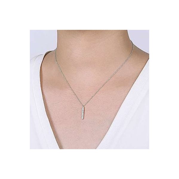 Gabriel & Co. Diamond Vertical Bar Necklace Image 2 Meigs Jewelry Tahlequah, OK