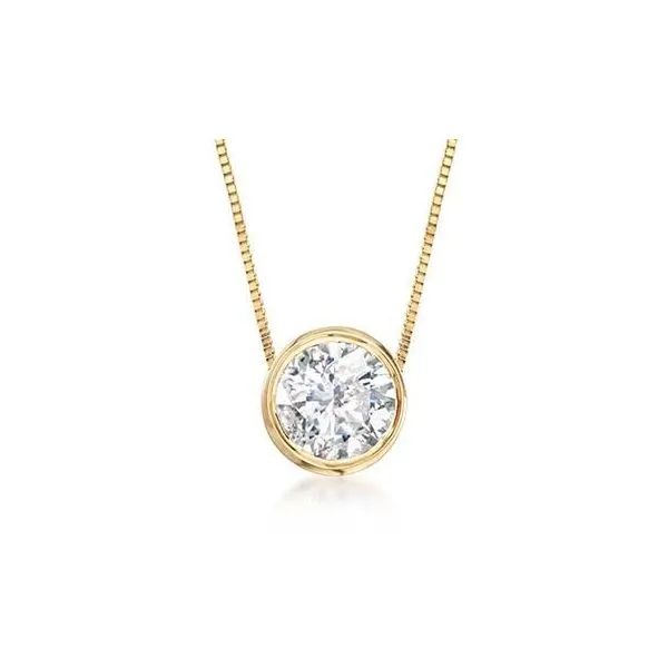 Yellow Gold Bezel Set Diamond Necklace Meigs Jewelry Tahlequah, OK