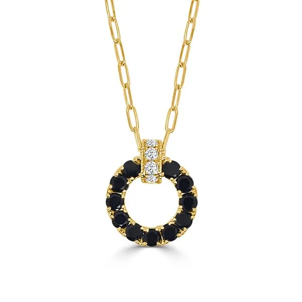 Black & White Open Circle Diamond Necklace Meigs Jewelry Tahlequah, OK