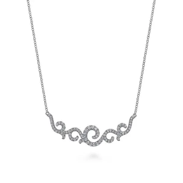 Gabriel & Co. Vintage 14K White Gold Diamond Necklace Meigs Jewelry Tahlequah, OK