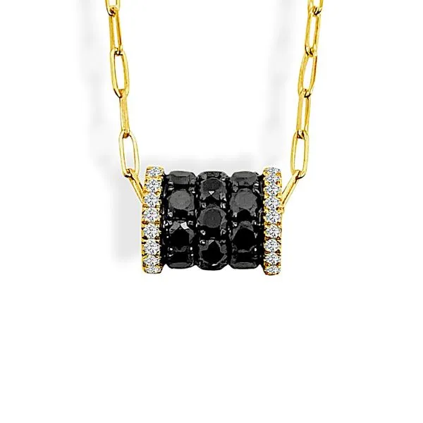 Yellow Gold Black Diamond Sphere Necklace Meigs Jewelry Tahlequah, OK