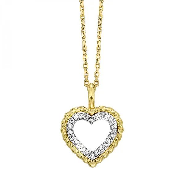Two Tone Diamond Heart Necklace Meigs Jewelry Tahlequah, OK
