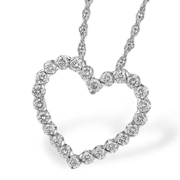 White Gold Diamond Heart Necklace Meigs Jewelry Tahlequah, OK
