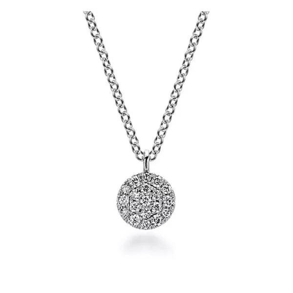 Gabriel & Co. Diamond Disc Necklace Meigs Jewelry Tahlequah, OK
