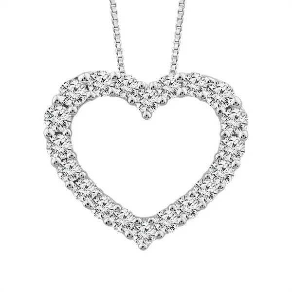 White Gold Diamond Heart Necklace Meigs Jewelry Tahlequah, OK
