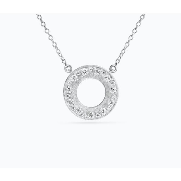 14KW 16-18" .23CTW OP SAT FIN DIA CIRCLE NECKLACE Meigs Jewelry Tahlequah, OK
