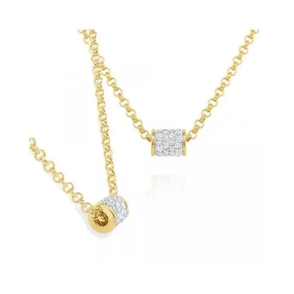 Yellow Gold Diamond Barrel Necklace Image 2 Meigs Jewelry Tahlequah, OK