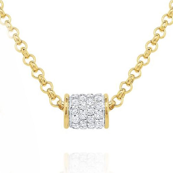 Yellow Gold Diamond Barrel Necklace Meigs Jewelry Tahlequah, OK