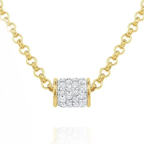 Yellow Gold Diamond Barrel Necklace Meigs Jewelry Tahlequah, OK