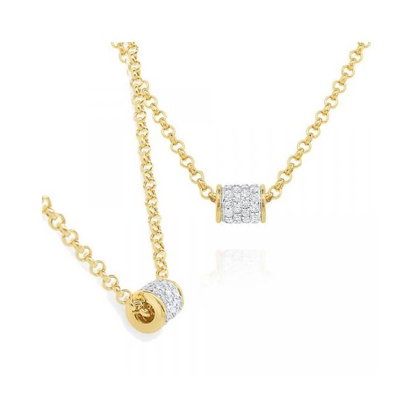 Yellow Gold Diamond Barrel Necklace Image 2 Meigs Jewelry Tahlequah, OK