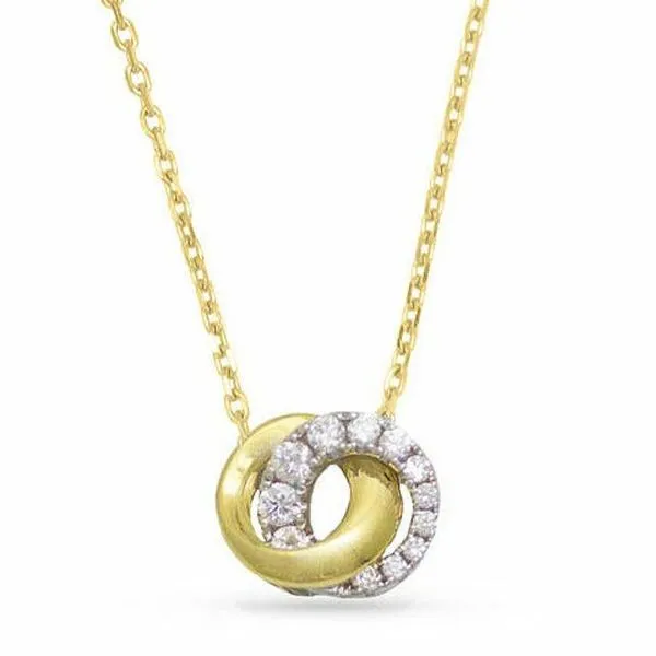 14K Tricolor Gold Double Circle Diamond Necklace Meigs Jewelry Tahlequah, OK
