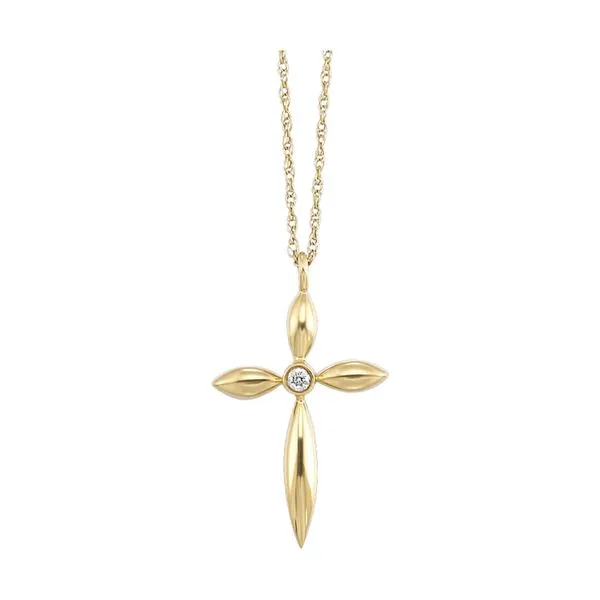 10K Yellow Gold Diamond Cross Necklace Meigs Jewelry Tahlequah, OK