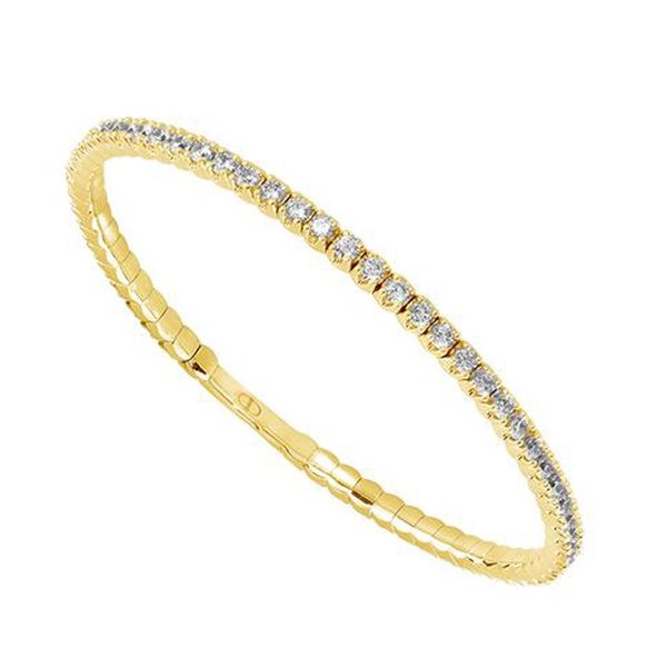 14k Yellow Gold Eternity Flex Diamond Bangle Meigs Jewelry Tahlequah, OK