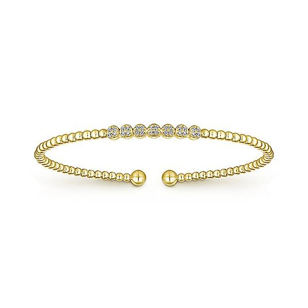 Yellow Gold & Diamond Beaded Bangle Meigs Jewelry Tahlequah, OK