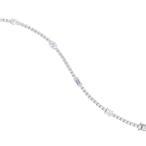 White Gold Multi Shape Diamond Tennis Bracelet Meigs Jewelry Tahlequah, OK