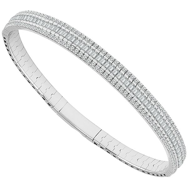 White Gold Multi Row Diamond Bracelet Meigs Jewelry Tahlequah, OK