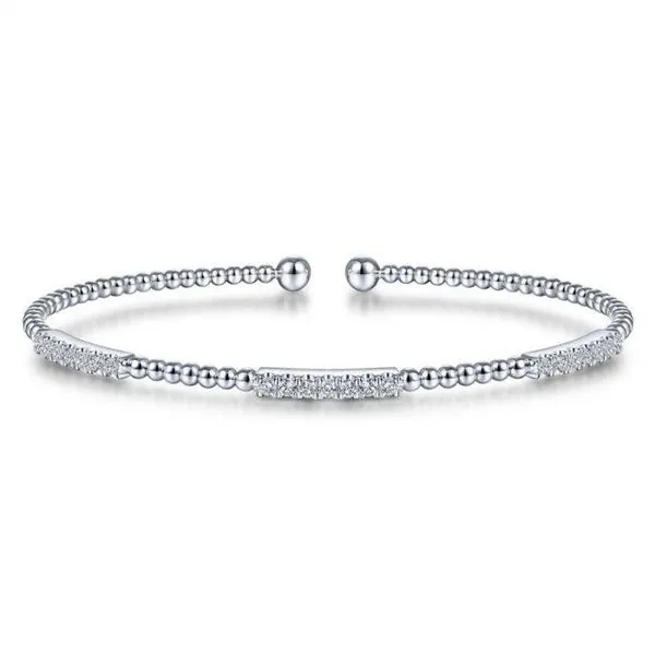 Gabriel & Co Bujukan Cuff Bracelet with Diamond Pave Stations Meigs Jewelry Tahlequah, OK