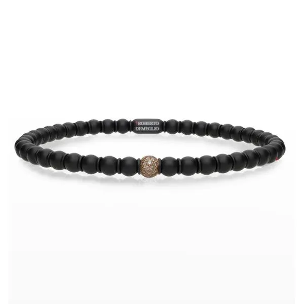 Roberto Demeglio Rose Gold Diamond Black Beaded Bracelet Meigs Jewelry Tahlequah, OK