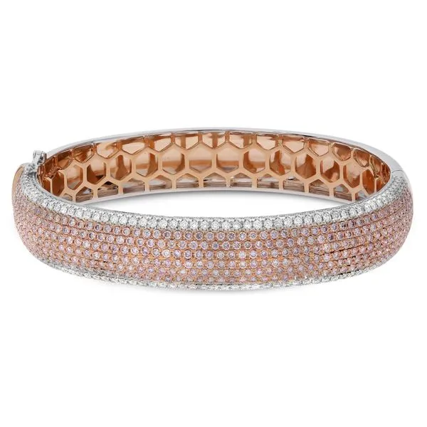 Pink & White Pave Diamond Bangle Meigs Jewelry Tahlequah, OK
