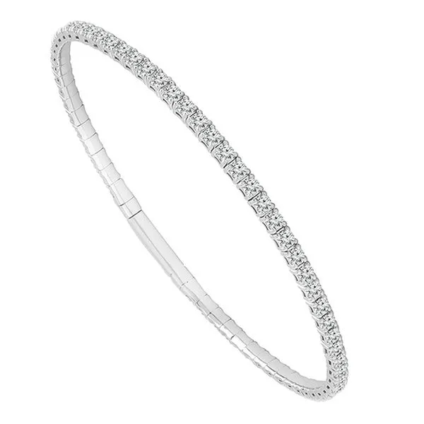 White Gold Flex Diamond Bangle Bracelet Meigs Jewelry Tahlequah, OK