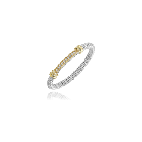 14KY/SS 4MM .10CTW DIA BAR BRACELET Image 2 Meigs Jewelry Tahlequah, OK