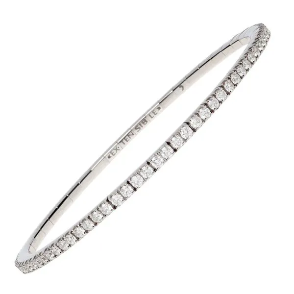 18 Karat White Gold Diamond Stretch Tennis Bracelet Meigs Jewelry Tahlequah, OK