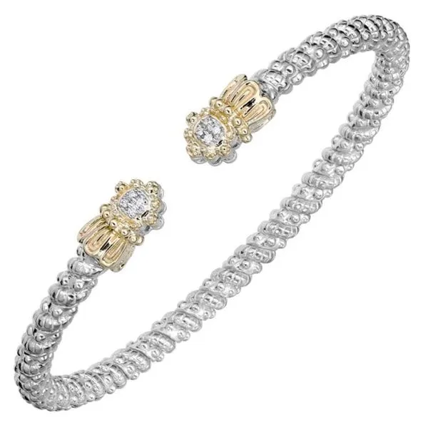 Sterling Silver & 14Kt Yellow Gold Diamond Ends Bracelet Meigs Jewelry Tahlequah, OK