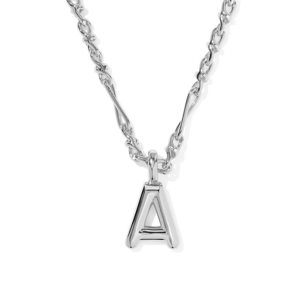 RHOD BUBBLE LETTER "A" NECKLACE Meigs Jewelry Tahlequah, OK