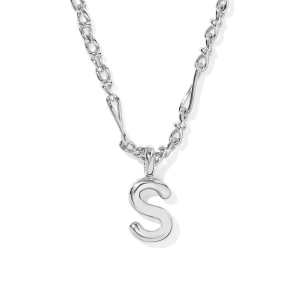 RHOD BUBBLE LETTER "S" NECKLACE Meigs Jewelry Tahlequah, OK
