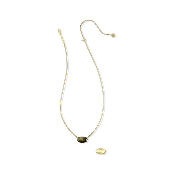 YGP DARK BROWN HAWKS EYE ELISA RIVETED NECKLACE Meigs Jewelry Tahlequah, OK
