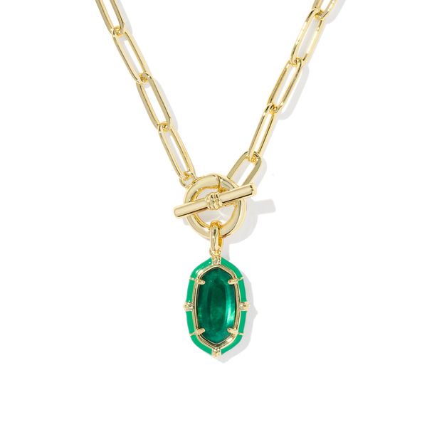 YGP EMERALD ILLUSION ENAMEL ELISA PAPERCLIP NECKLACE Meigs Jewelry Tahlequah, OK