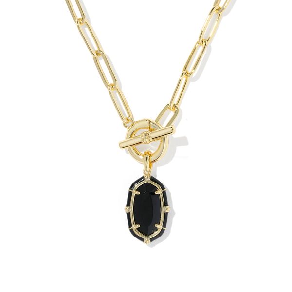 YGP BLACK AGATE ENAMEL ELISA PAPERCLIP NECKLACE Meigs Jewelry Tahlequah, OK