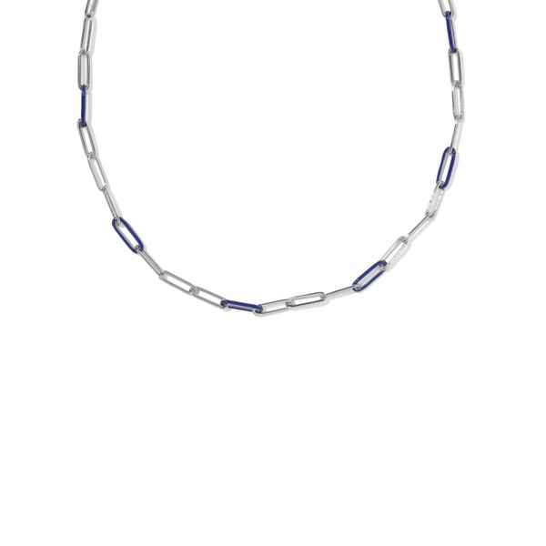 RHOD DARK BLUE ENAMEL COURTNEY PAPERCLIP NECKLACE Meigs Jewelry Tahlequah, OK
