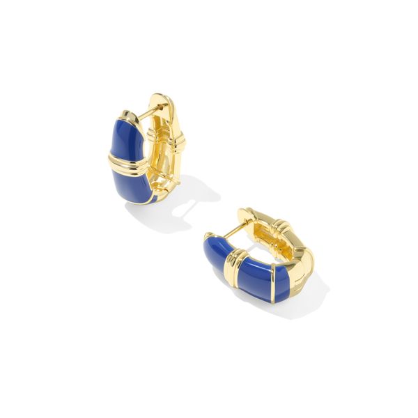 YGP BLUE ENAMEL COURTNEY HUGGIE EARRINGS Meigs Jewelry Tahlequah, OK