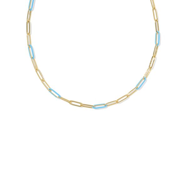 YGP LIGHT BLUE ENAMEL COURTNEY PAPERCLIP NECKLACE Meigs Jewelry Tahlequah, OK